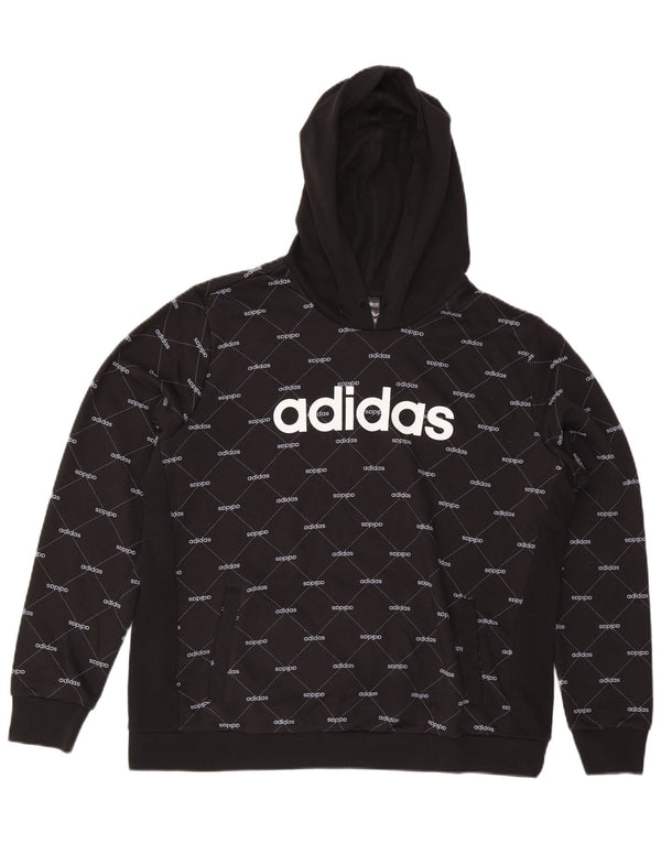 Adidas ženska majica s kapuljačom s kapuljačom UK 24/26 2XL crni pamuk
