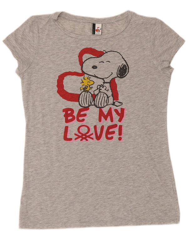 Benetton ženska majica kratkih rukava Snoopy Graphic UK 12 srednje siva s pjegama