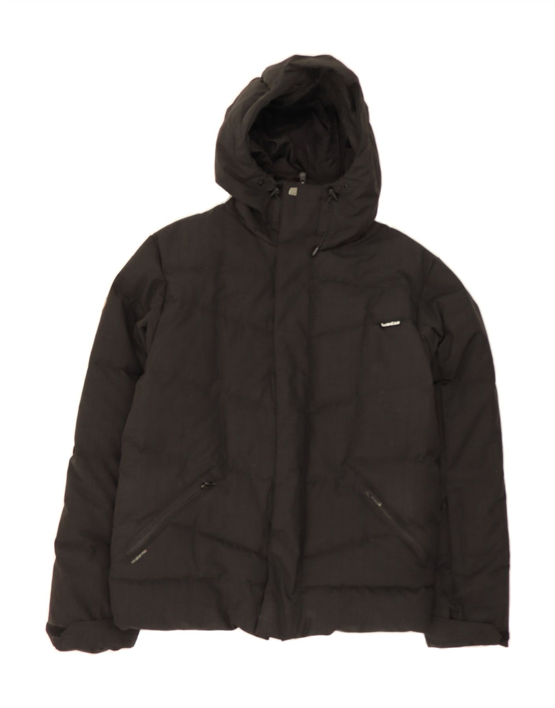 WED ZE Mens Hooded Padded Jacket UK 36 Small Black Polyester Vintage Wed Ze and Second-Hand Wed Ze from Messina Hembry 