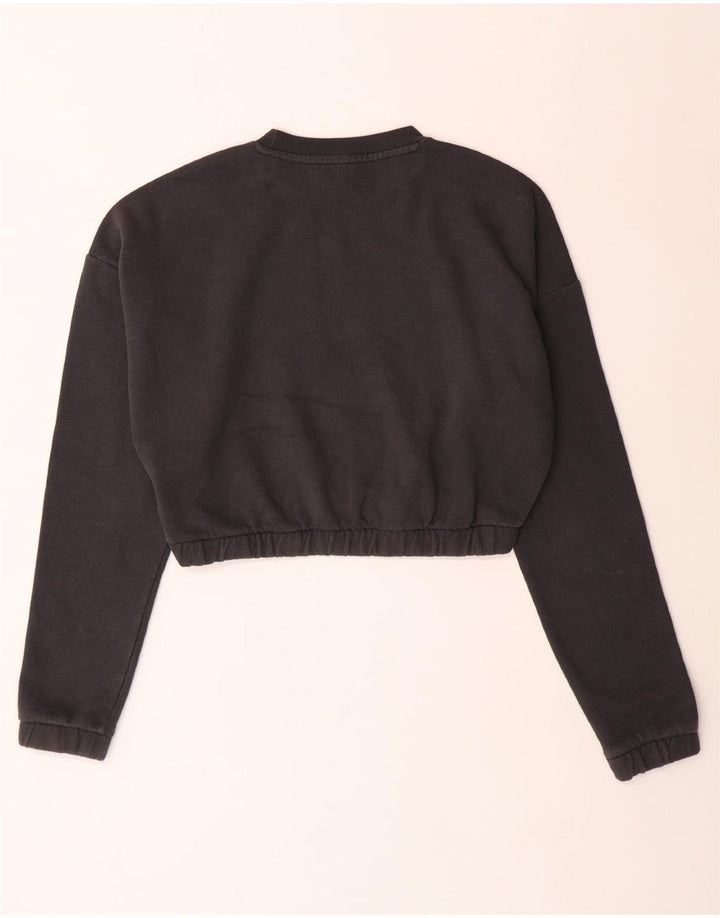 ADIDAS Ženska skraćena prekomjerna majica s kratkim rukavima UK 8/10 Mali sivi pamuk