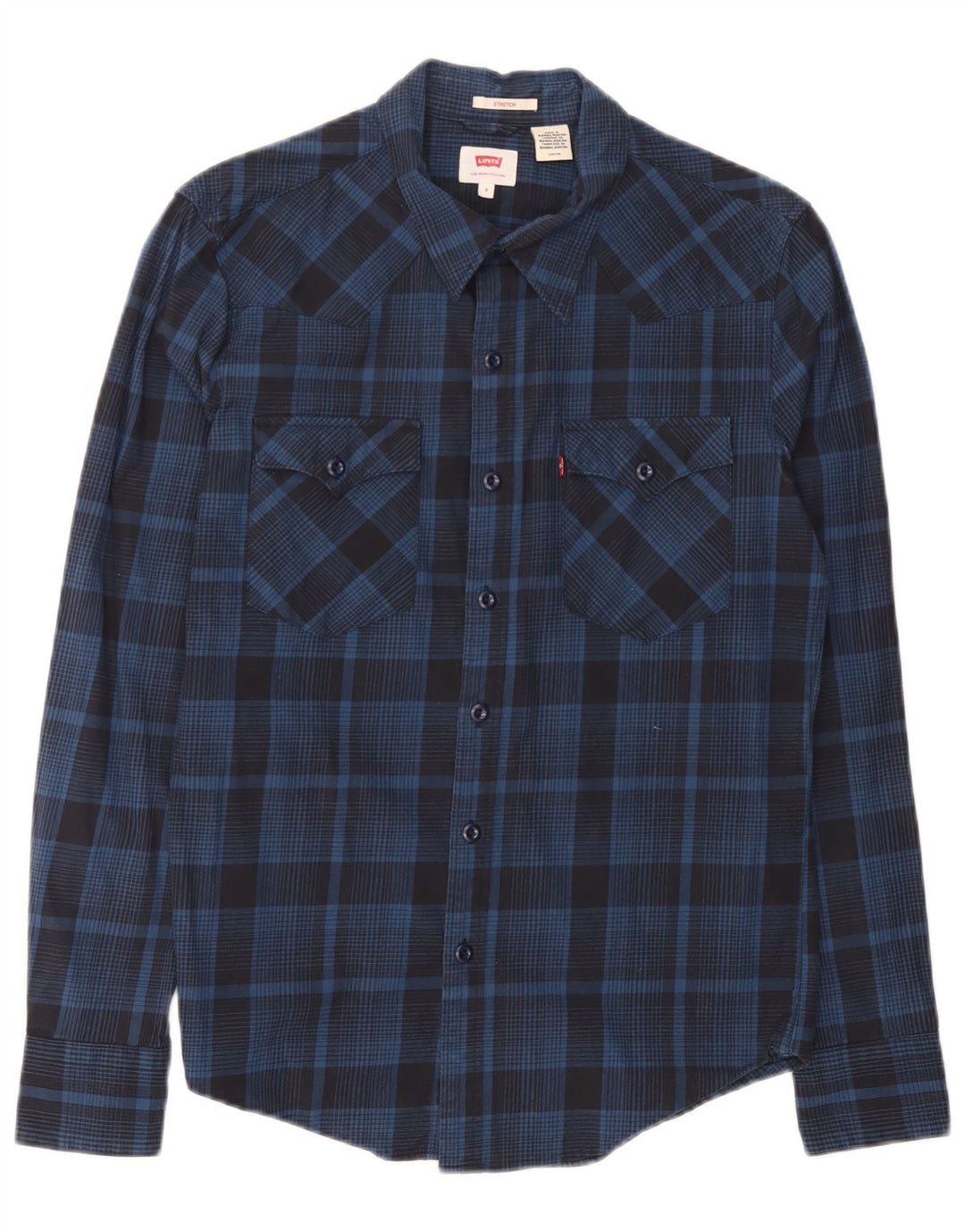 Levi's muška košulja mala tamnoplava karirana pamuk