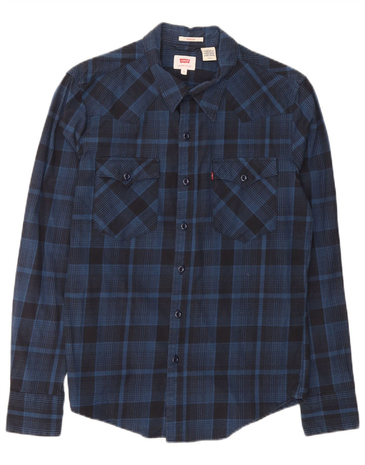 Levi's muška košulja mala tamnoplava karirana pamuk