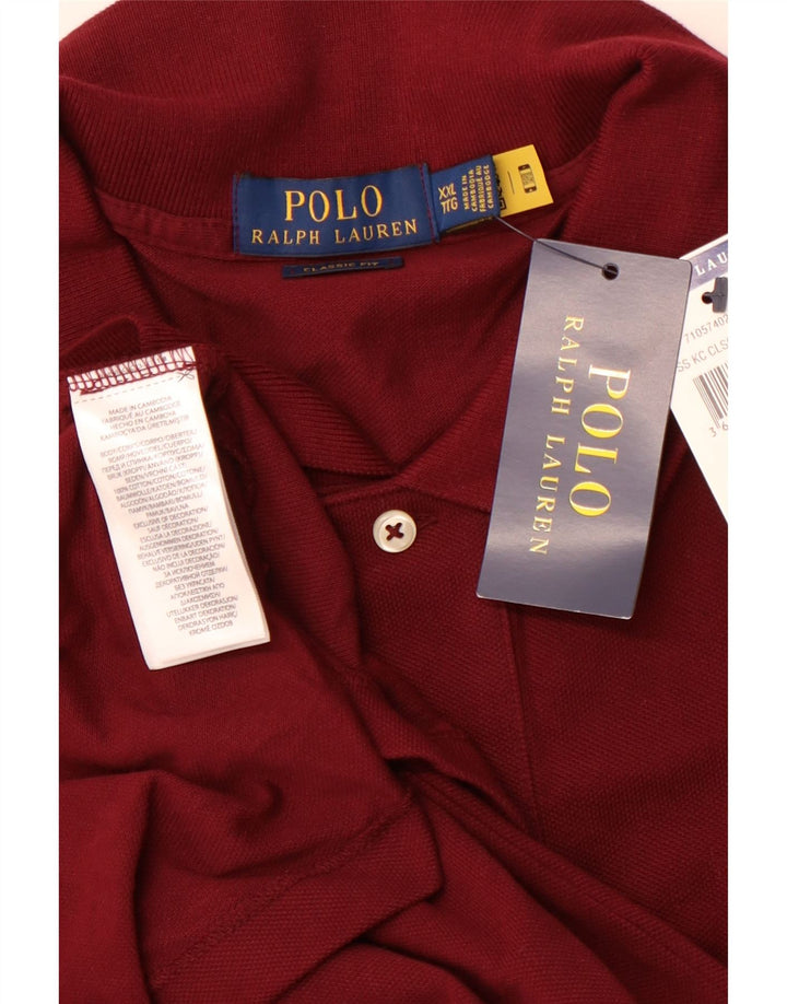 POLO RALPH LAUREN Muška klasična polo majica 2XL bordo pamuk