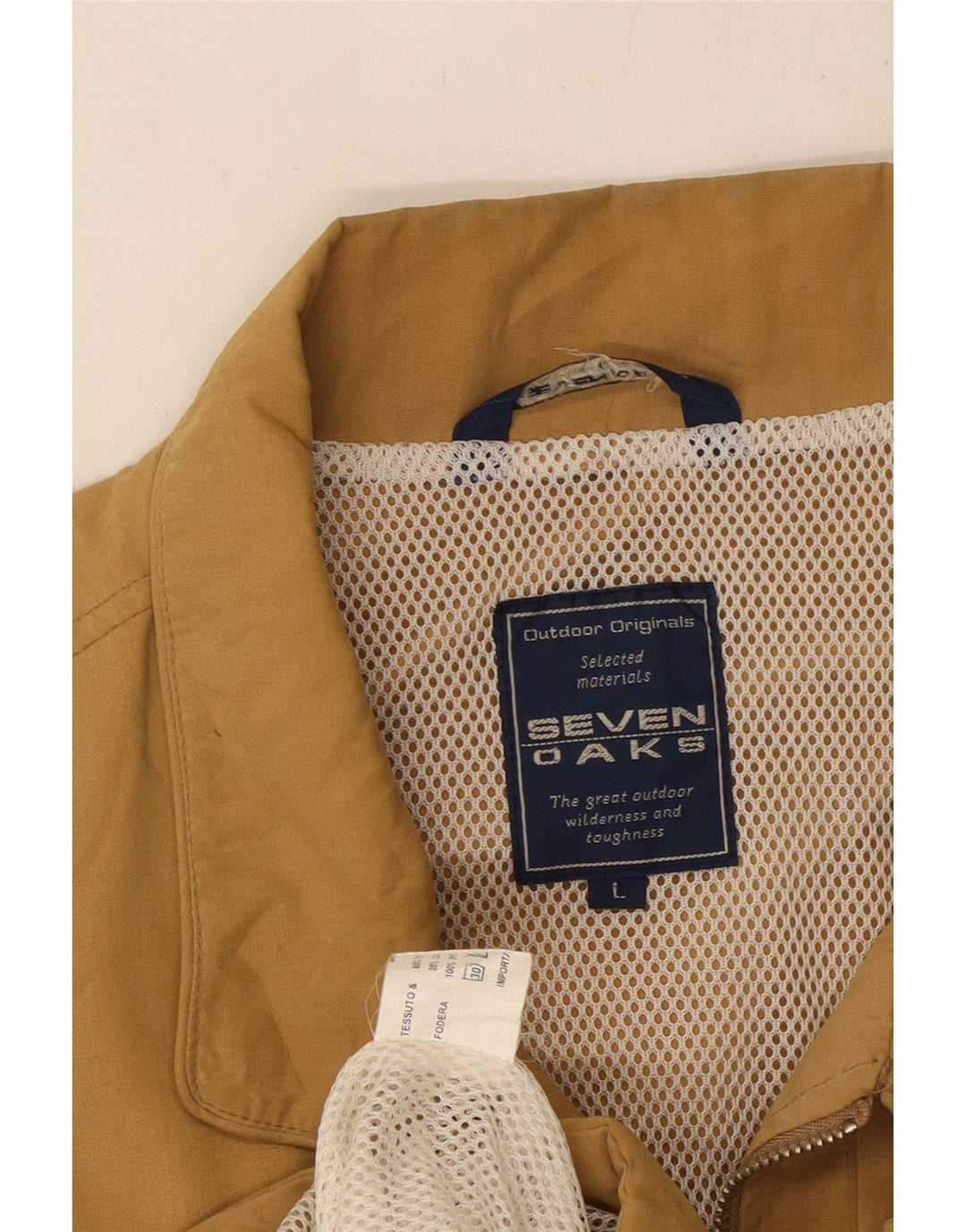 SEVEN 7 muška uslužna jakna UK 40 velika, bež pamuk