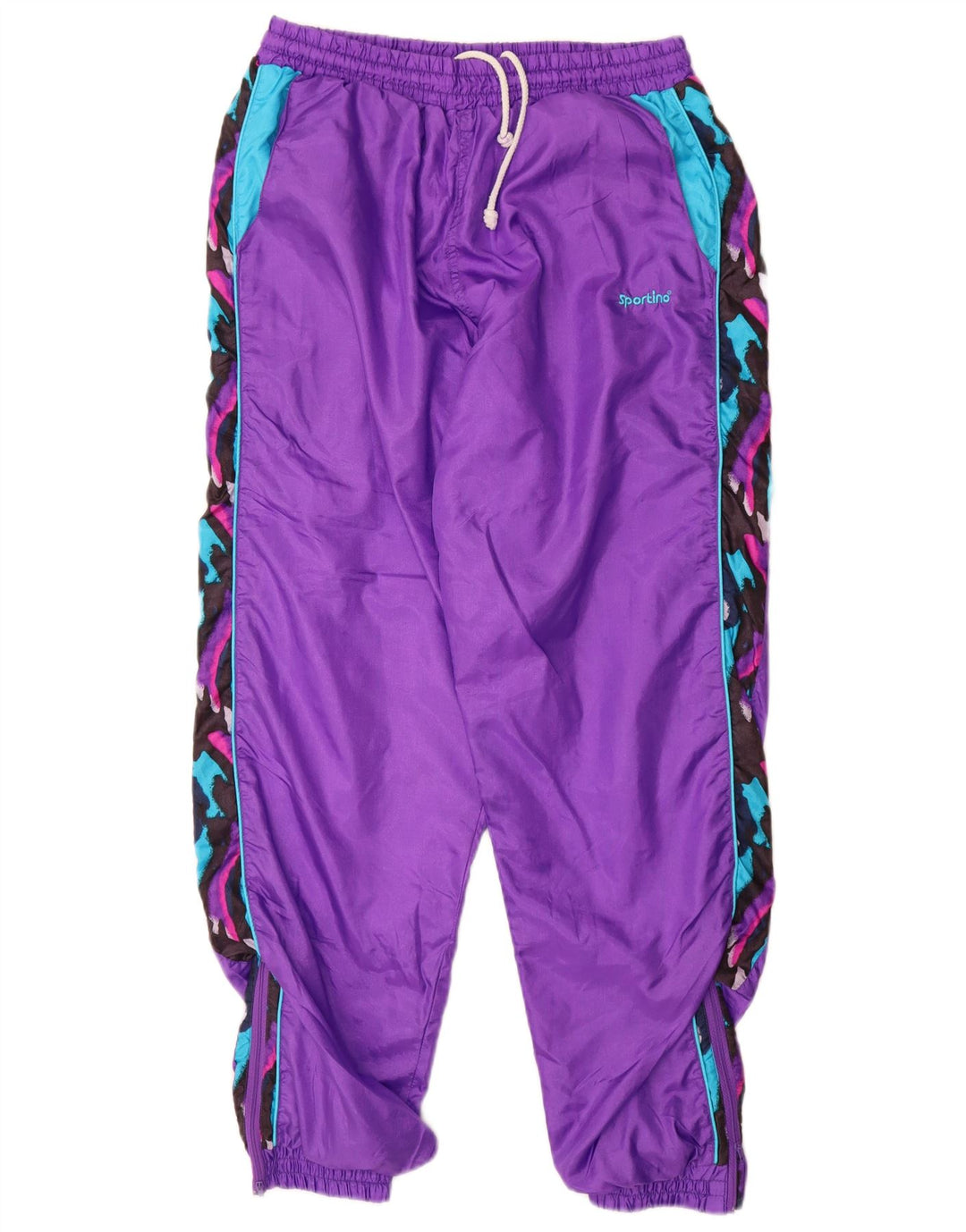 VINTAGE muške trenirke Hlače Joggers Srednje ljubičasti najlon u blokovima boja