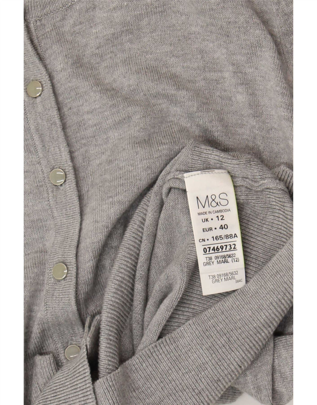 Marks & Spencer ženski kardigan pulover UK 12 Srednje siva viskoza