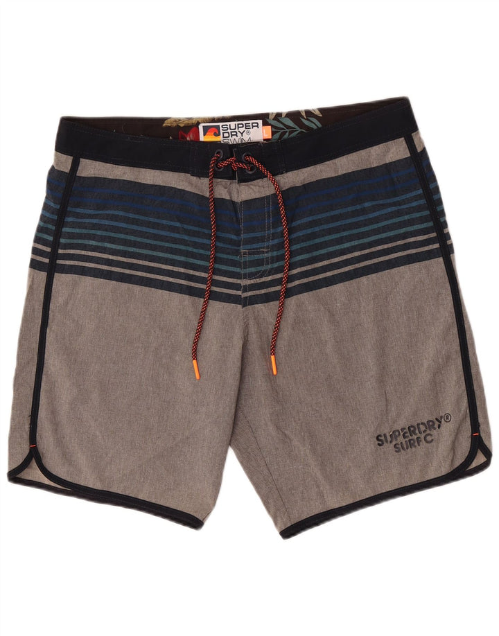 Superdry muške kratke hlače za plivanje Graphic Regular, velike sive pruge od poliestera