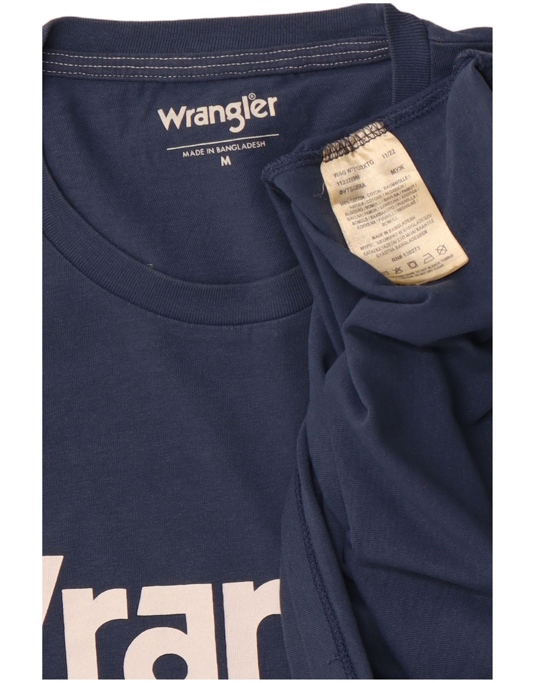 WRANGLER Muška majica kratkih rukava s grafičkim motivima srednje tamnoplavi pamuk