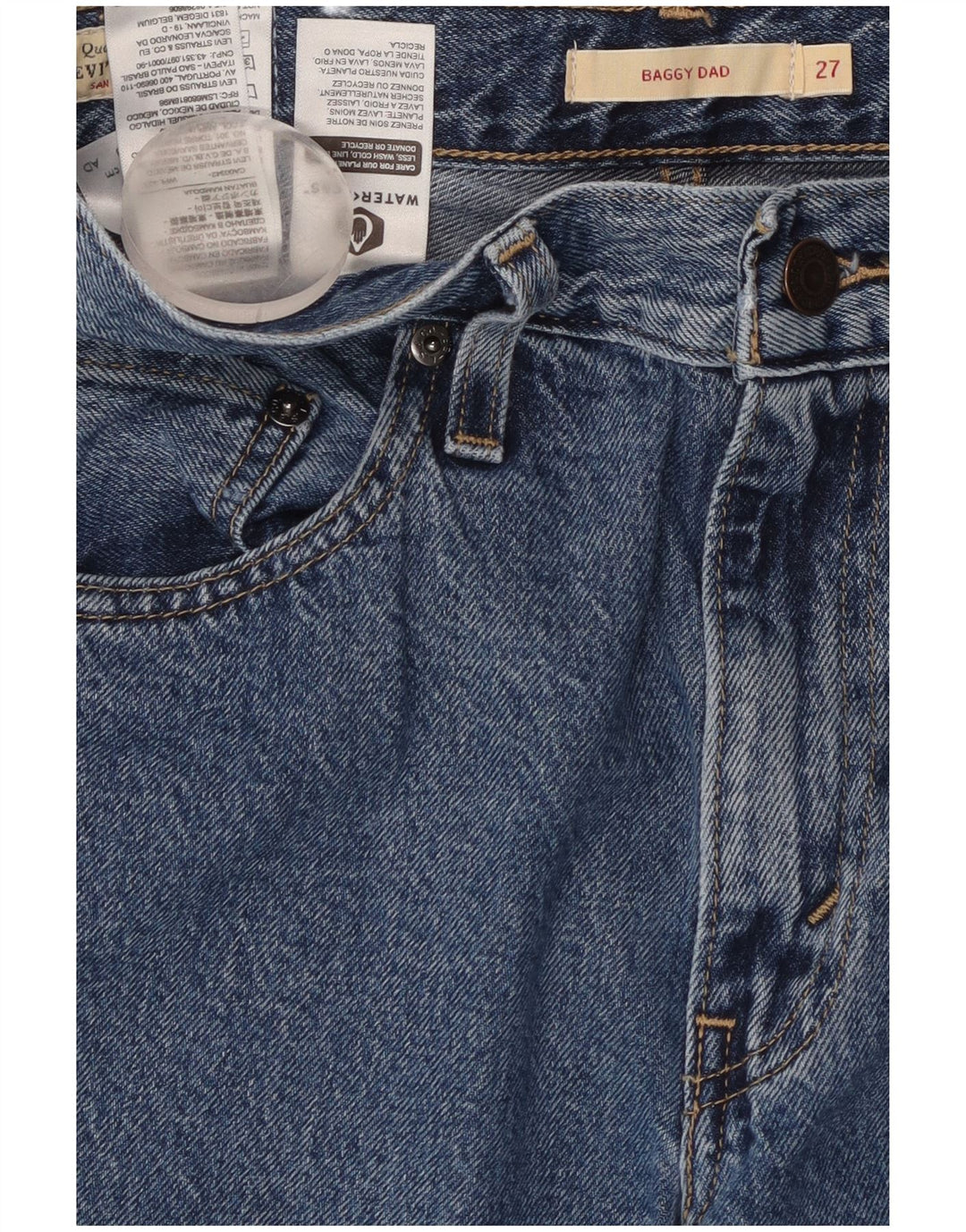 LEVI'S ženske široke traperice Baggy Dad W27 L30 plavi pamuk