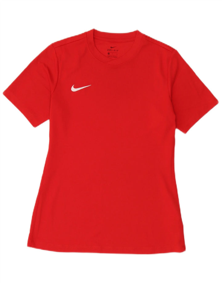 Nike Dri Fit majica kratkih rukava srednje crvene boje od poliestera