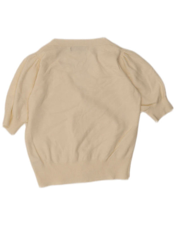 Marks & Spencer ženski balero džemper kratkih rukava UK 10 Small Off White