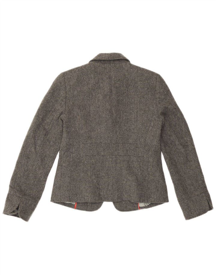J. Crew Ženska jakna s jednim gumbom US 4 Mala siva vunena riblja kost