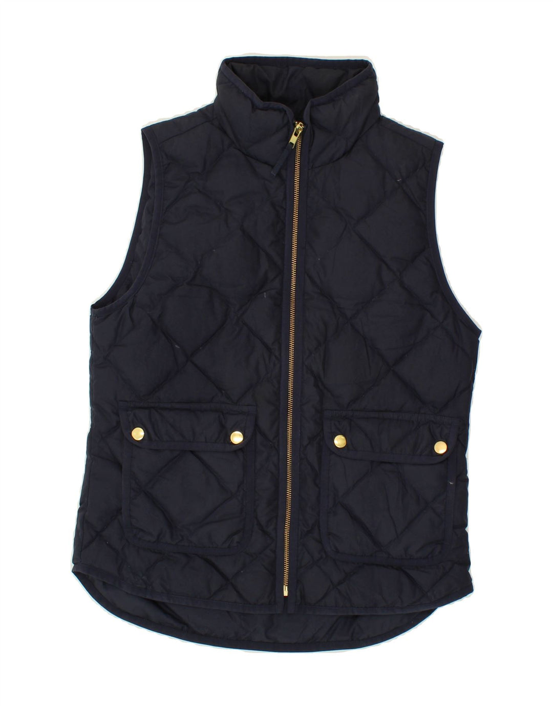 J. CREW Womens Quilted Gilet UK 6 XS Navy Blue Polyester Vintage J. Crew and Second-Hand J. Crew from Messina Hembry 