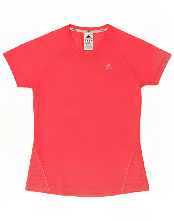 Adidas Womens Climacool T-Shirt Top UK 12 Medium Pink Polyester