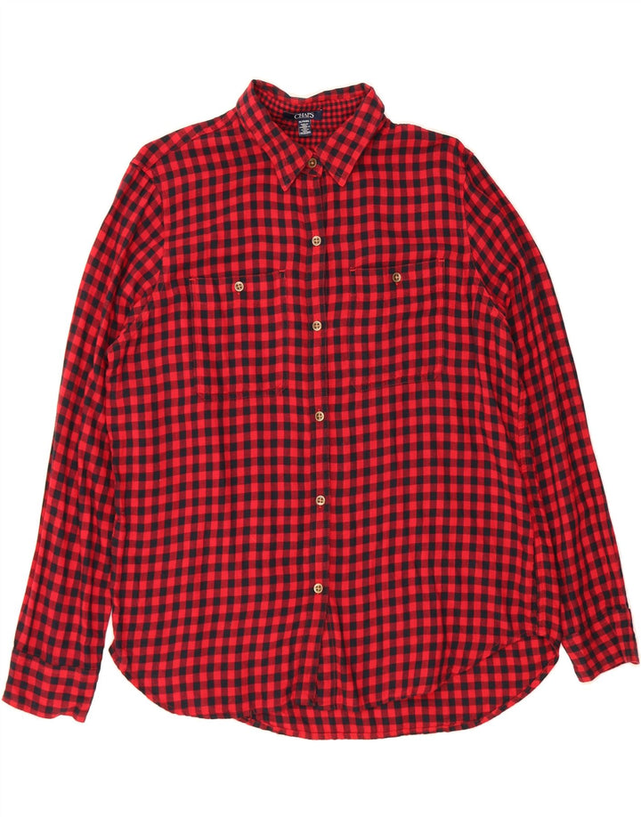 CHAPS Womens Flannel Shirt UK 18 XL Red Gingham Cotton Vintage Chaps and Second-Hand Chaps from Messina Hembry 