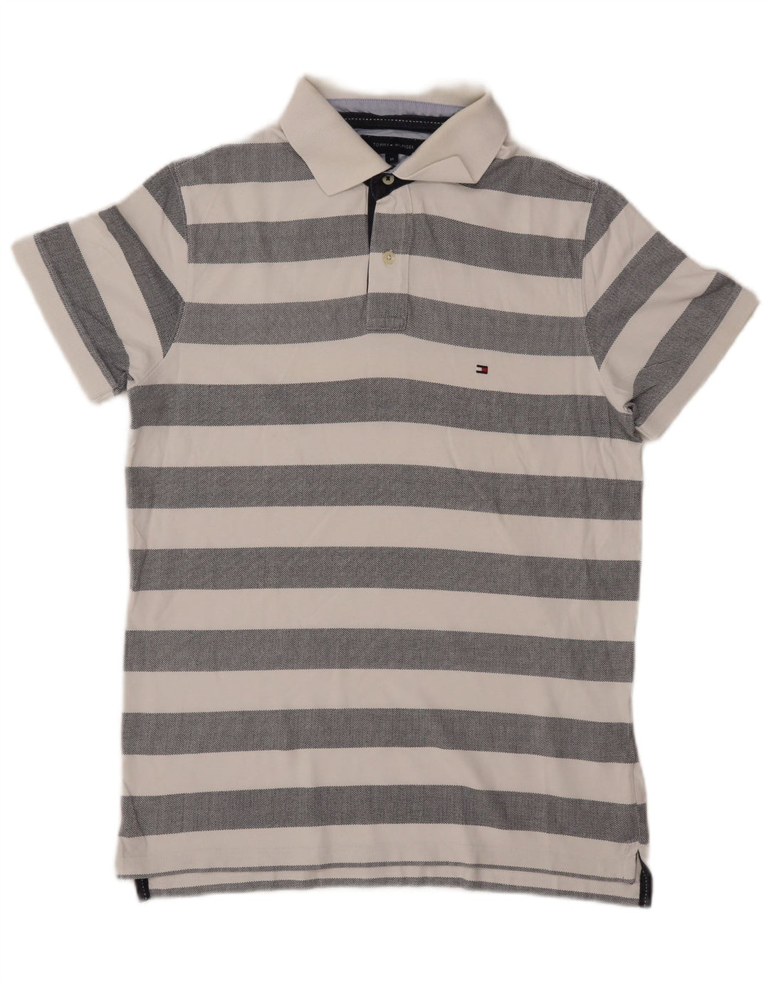 TOMMY HILFIGER Muška polo majica srednje siva pamuk na pruge