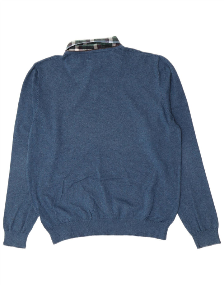 Marks & Spencer muški pulover s polo ovratnikom Regular Fit Large Blue