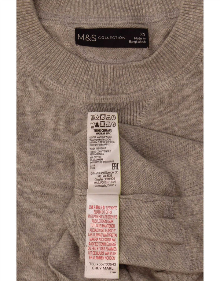 Marks & Spencer muški džemper s okruglim izrezom XS sivi pamuk