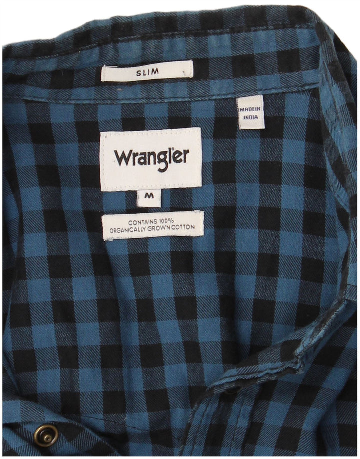 WRANGLER Muška tanka flanelska košulja Srednje plavi pamuk od ginghama
