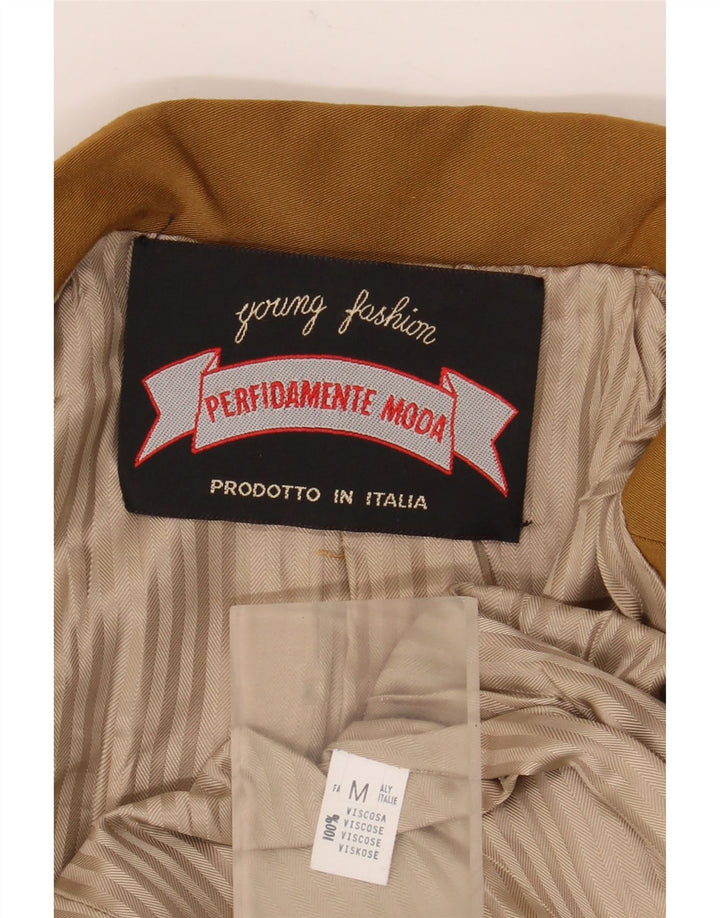 Vintage ženski sako s 3 gumba UK 14 srednje bež viskoza