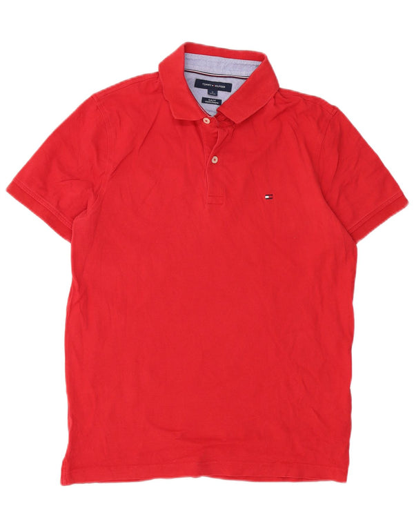 Tommy Hilfiger muška uska polo majica srednje crvene pamučne boje