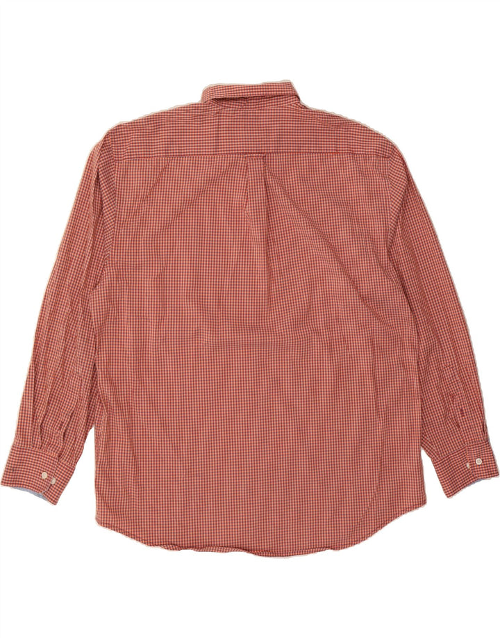 IZOD Mens Shirt XL Maroon Gingham Cotton Vintage Izod and Second-Hand Izod from Messina Hembry 