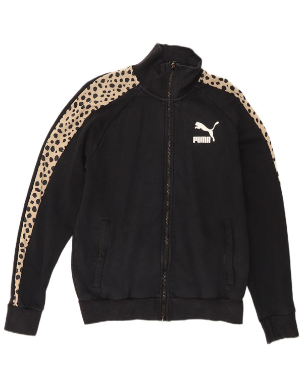 Puma ženska gornja jakna prevelike trenirke UK 10 Mali crni životinjski print