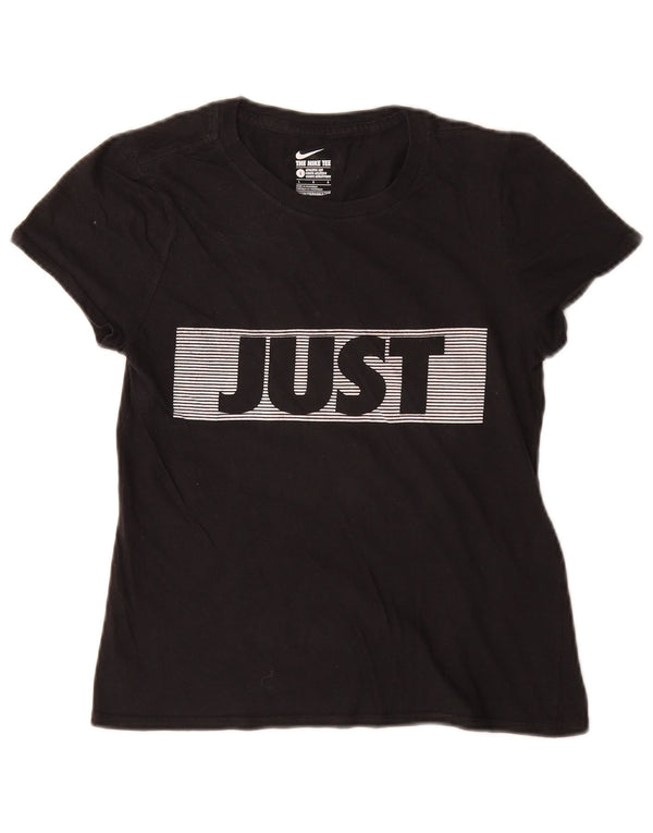 Nike Girls Graphic T-Shirt Top 12-13 Years Large Crni Pamuk