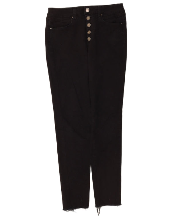 MINT VELVET Ženske skraćene uske traperice UK 12 srednje W26 L26 crni pamuk