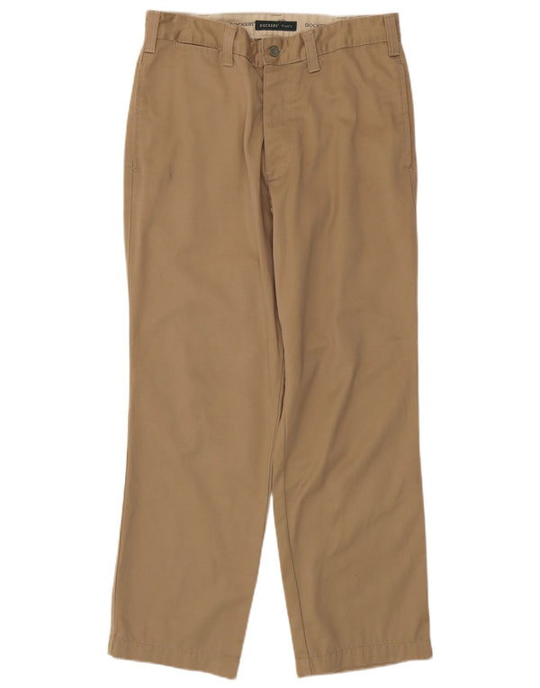 DOCKERS Muške ravne chino hlače W31 L30 Bež pamuk