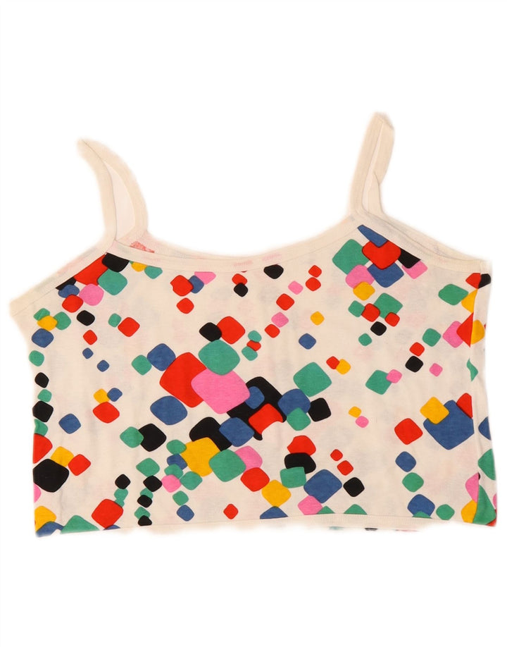 VINTAGE ženski kratki Cami Top UK 10 malih višebojnih geometrijskih oblika