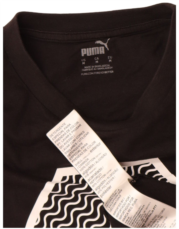 Puma muška grafička majica kratkih rukava Srednji crni pamuk