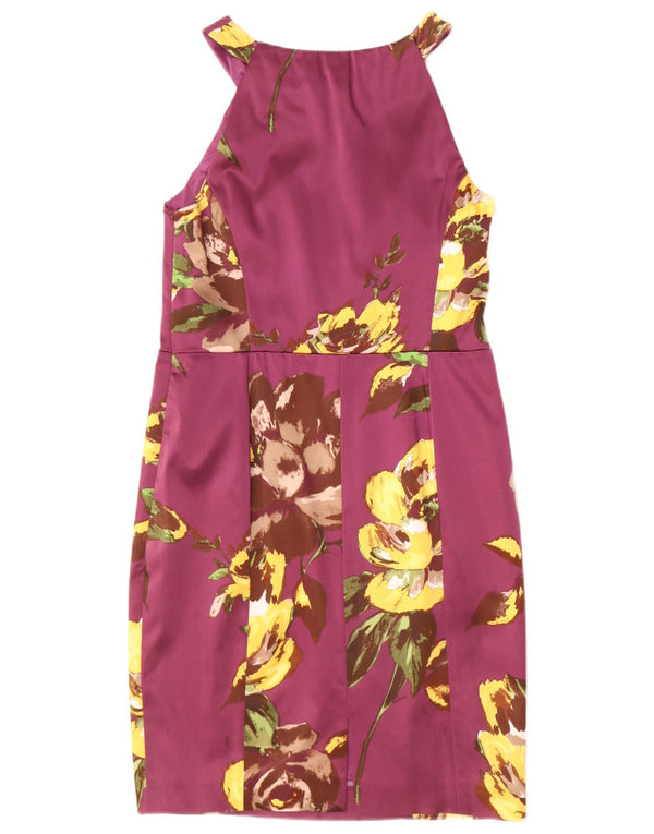 Coast ženska plašt haljina bez rukava UK 14 srednje ljubičasta cvjetna acetat