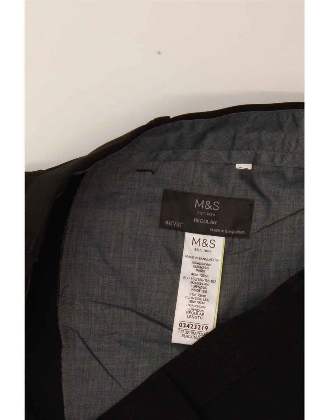 Marks & Spencer muške uobičajene hlače W40 L31 crni poliester