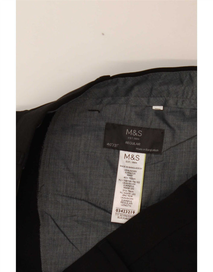 Marks & Spencer muške uobičajene hlače W40 L31 crni poliester