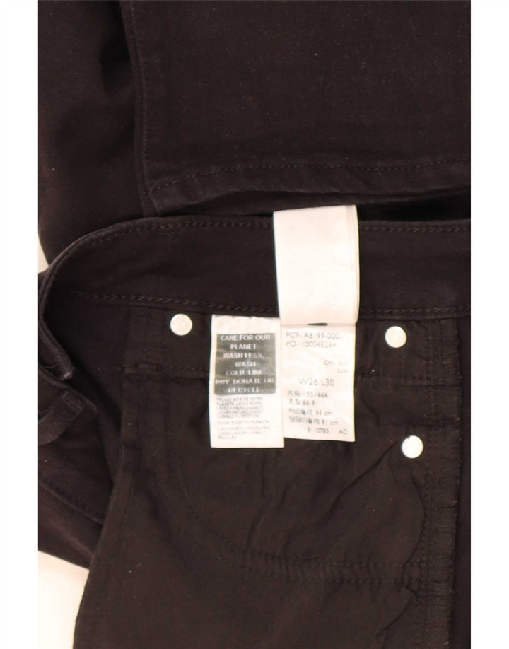 Levi's ženske 712 uske traperice W26 L30 crni pamuk