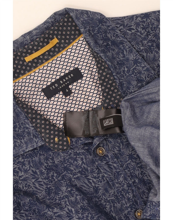 TED BAKER Muška košulja veličine 4 velika tamnoplava cvjetna pamuk