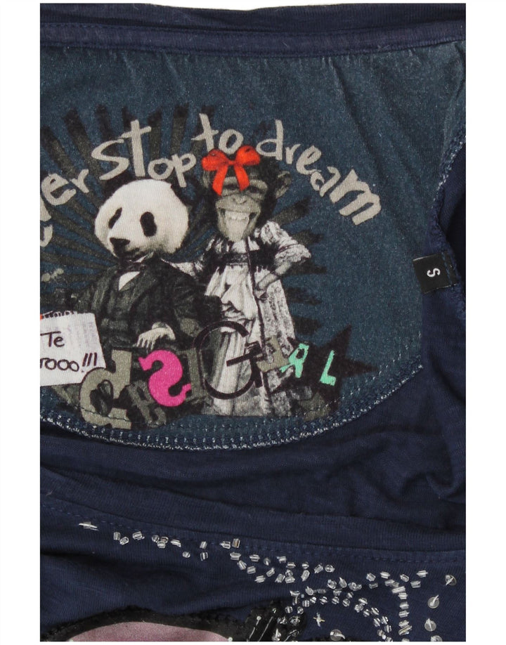 Desigual gornji dio ženske bluze s apstraktnim uzorkom UK 10 Small tamnoplava