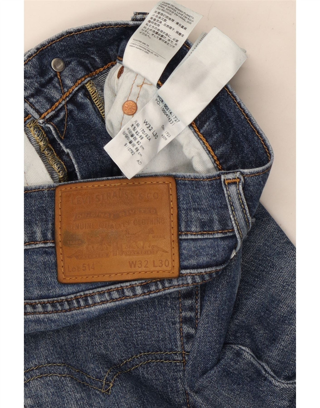 Levi's muške 514 ravne traperice s oštećenjem W32 L30, plavi pamuk
