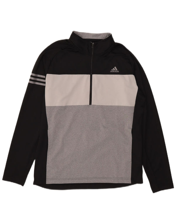 Adidas gornji dio trenirke s patentnim izrezom i srednje crne boje