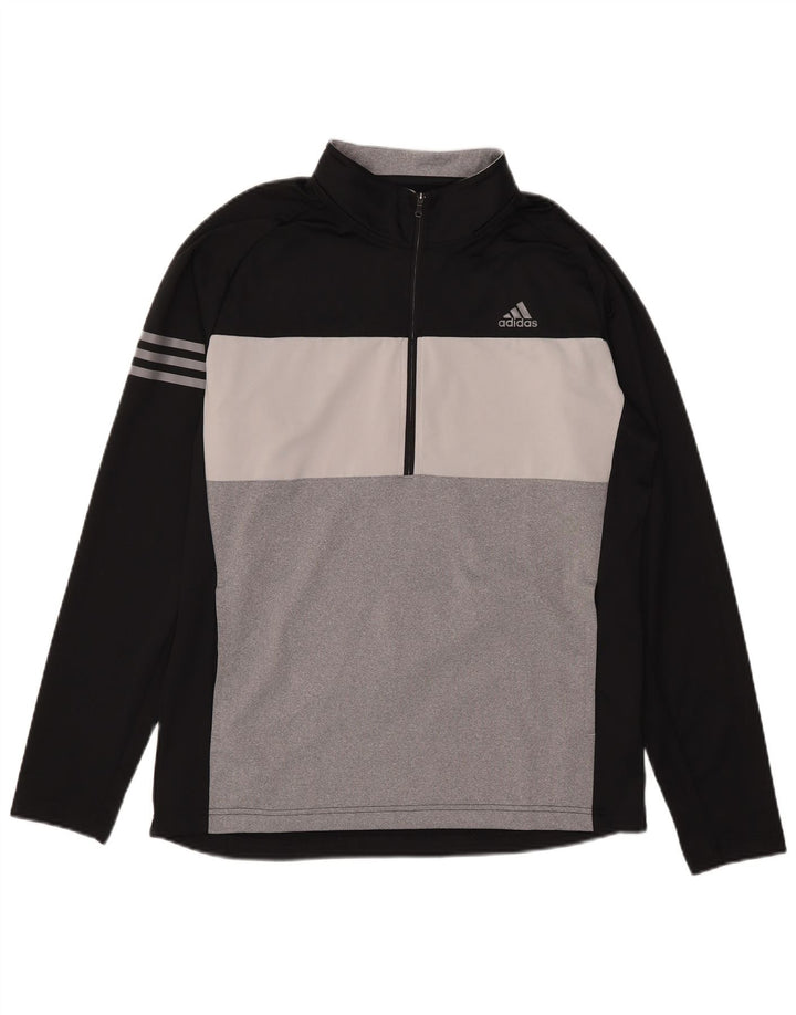 Adidas gornji dio trenirke s patentnim izrezom i srednje crne boje