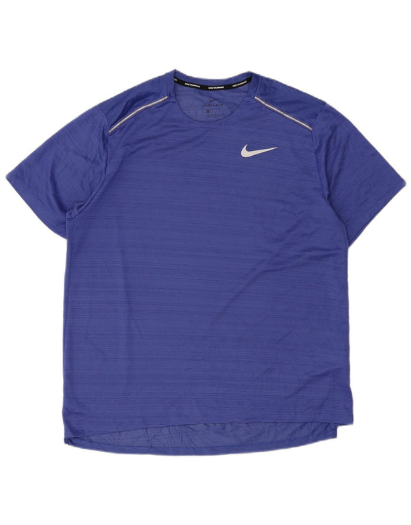 Nike Dri Fit majica kratkih rukava XL s plavim prugama od poliestera
