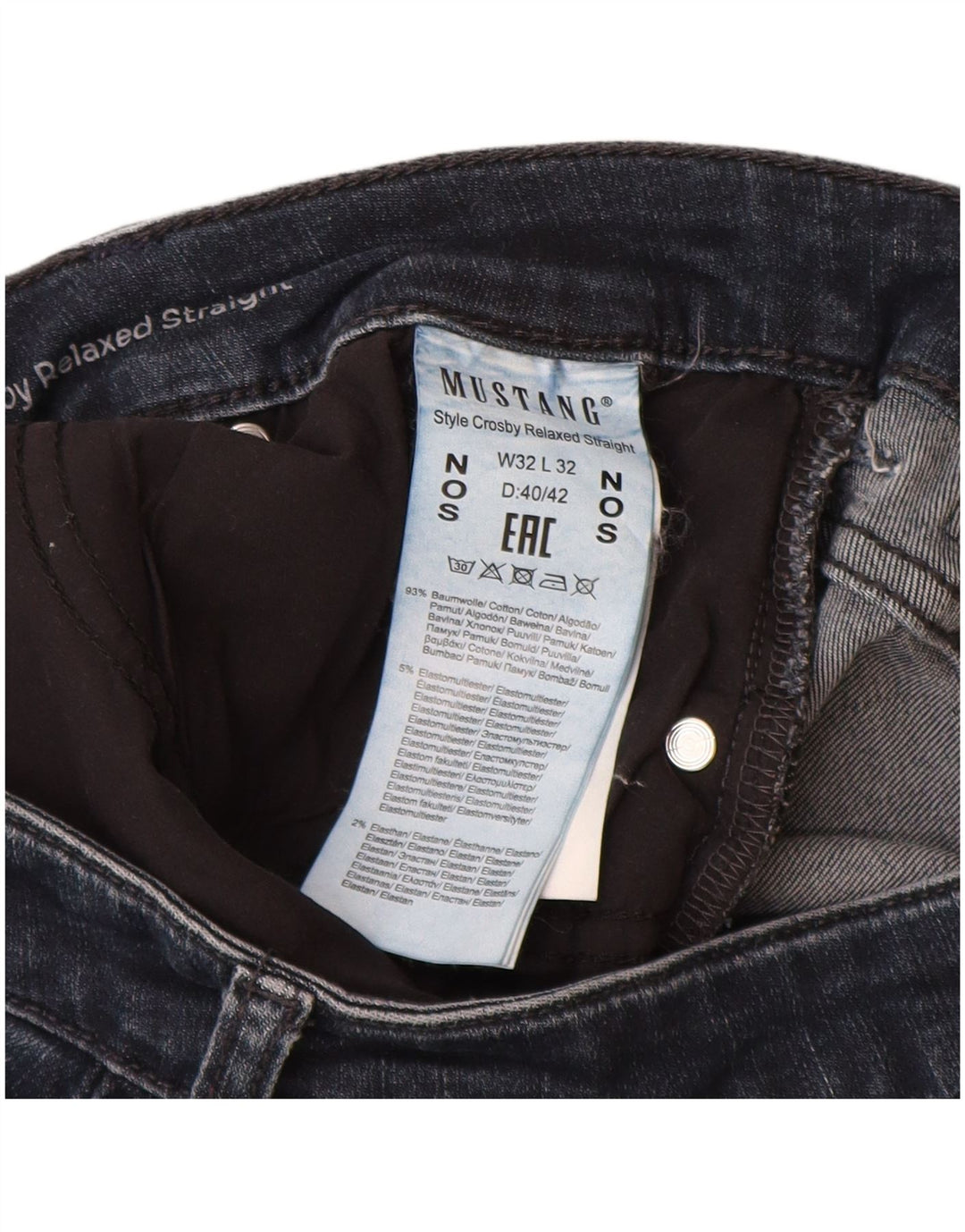 MUSTANG ženske ravne traperice opuštenog kroja W32 L32 tamnoplavi pamuk
