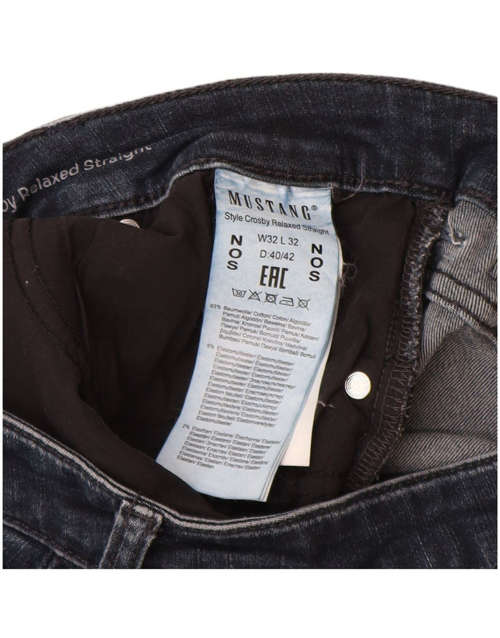MUSTANG ženske ravne traperice opuštenog kroja W32 L32 tamnoplavi pamuk