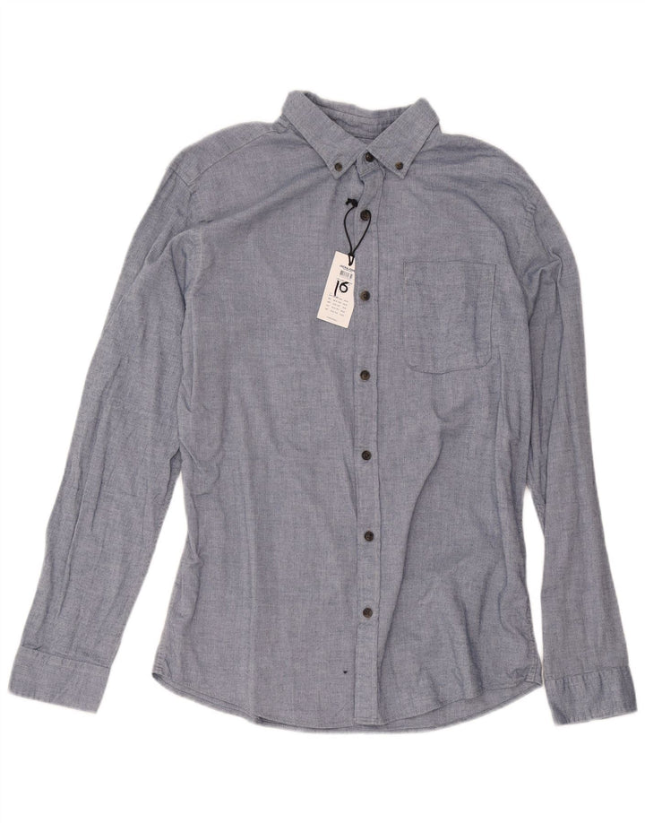 Jack & Jones muška flanelska košulja velika plava riblja kost od pamuka
