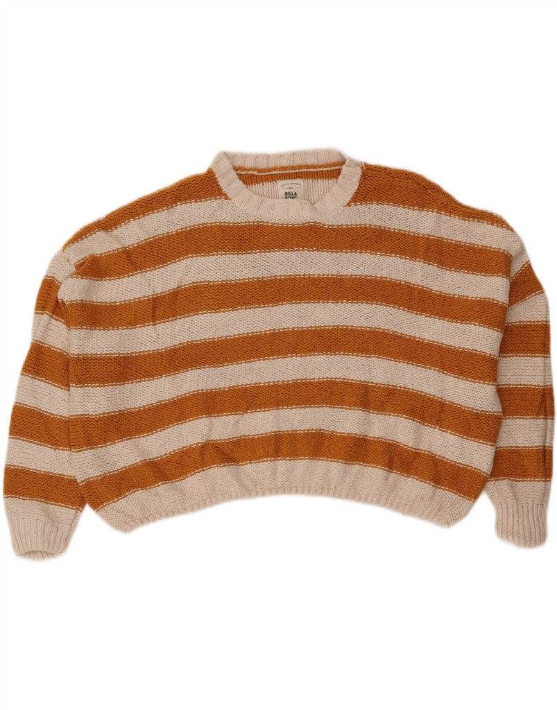 BILLABONG Womens Oversized Crew Neck Jumper Sweater UK 10 Small Orange Vintage Billabong and Second-Hand Billabong from Messina Hembry 