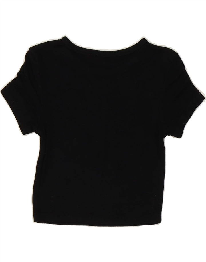 ZARA Womens Crop Blouse Top UK 8 Small Black Vintage Zara and Second-Hand Zara from Messina Hembry 