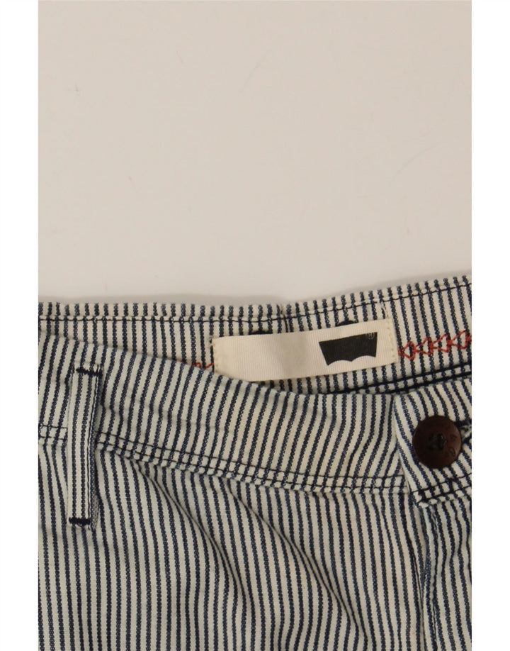 LEVI'S Womens Chino Shorts W30 Medium  Blue Pinstripe Cotton Vintage Levi's and Second-Hand Levi's from Messina Hembry 