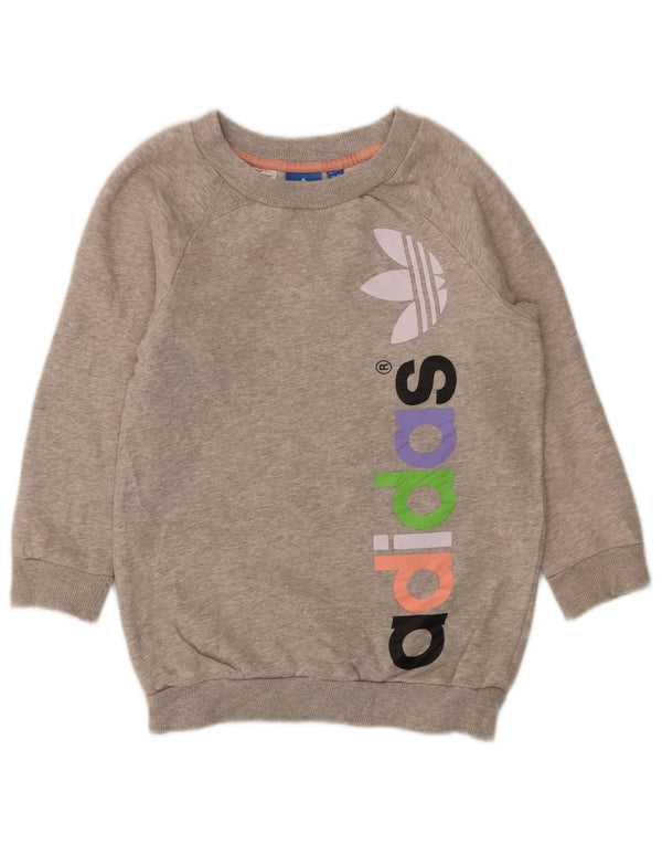 Adidas majica s motivima za djevojčice, 7-8 godina, sivi flekasti pamuk