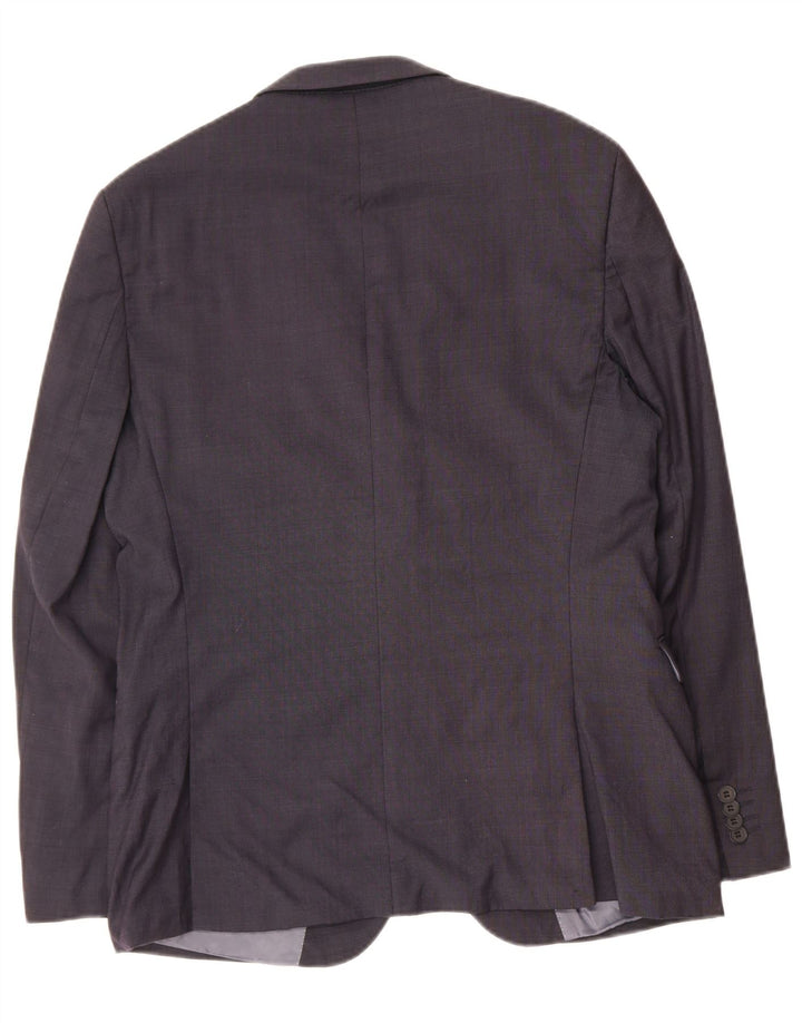 DKNY Mens Slim Fit 2 Button Blazer Jacket IT 52 XL Navy Blue Wool